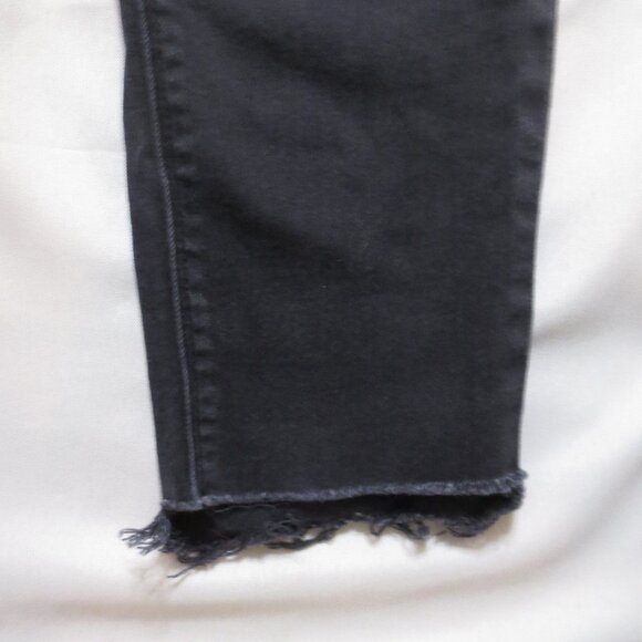 BULLHEAD womens OVERALLS faded black JEAN frayed DENIM pants BOHO SIZE S - Picture 2 of 14